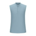 thumbnail image 5 of Tank Top for Men 2024 Sleeveless Muscle Tee Shirts Summer Tops Leisure Henley Shirts Stand-Up Button Collar Plain Vest Father's Day Casual Basic T Shirt Blouse Tops, 5 of 7