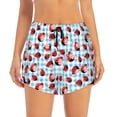 thumbnail image 2 of Picia Flowers and Lady Bugs Pattern Women's 2 in 1 Athletic Running Shorts High Waisted Workout Casual Gym Sweat Shorts with Comfy Liner Zipper Pockets-Small, 2 of 9