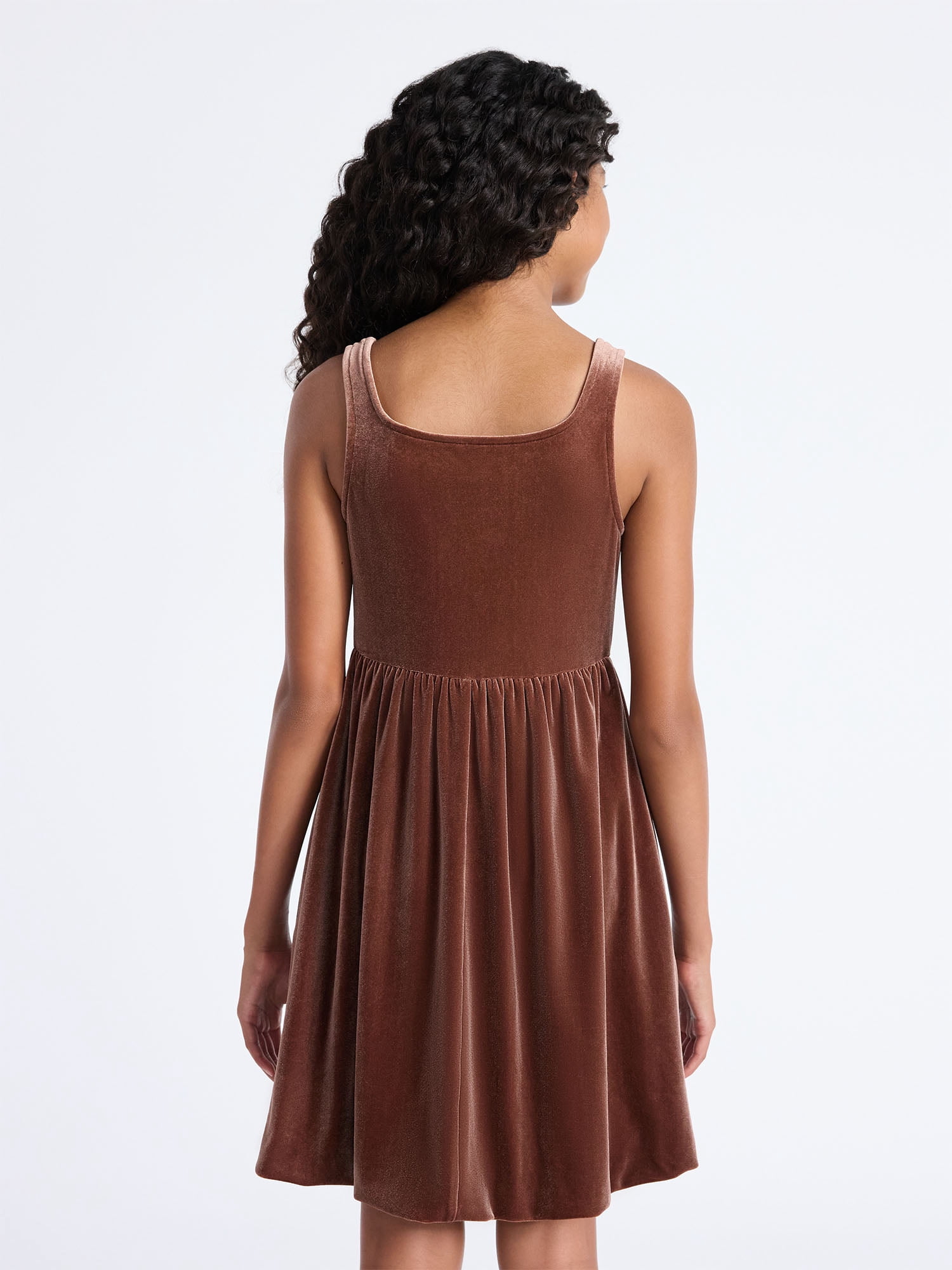 Weekend Academy Girls Sleeveless Velour Corset Dress, Sizes 4-18