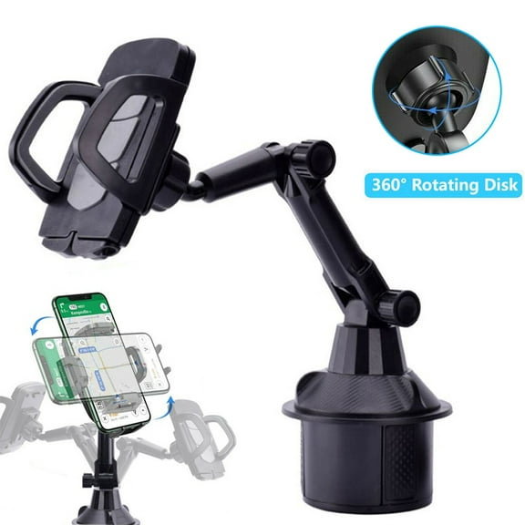 Ryhampaper Universal 360° Adjustable Car Cup Cradle Holder Mount Phone Holder Truck & SUV Holder For Cell Phone Black