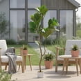 thumbnail image 4 of Ataujin Artificial Fiddle Leaf Fig Tree with Natural Trunk, Realistic Faux Indoor Plant, Lifelike Fake Plant Faux Indoor Plant with Leaves in Pot for Home and Office Decor, 4 of 6