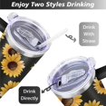 thumbnail image 5 of Black and Yellow Sunflowers 40 Oz Tumbler with Handle Lid and Straw, Stainless Steel Double Walled Vacuum Insulated Cup, Cute Birthday Gifts Tumbler for Women Men Friends, 5 of 7