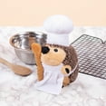 thumbnail image 3 of Chef Hedgehog Dog Toys Chewer - Chef Spike - Large Chubby Low-Pitched Grunting Dog Toy Stuffed Plushie - Hedgehog Dog Chew Toy for All Dogs - 9" - Cute Dog Toys by Lily Anne, 3 of 7