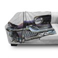 thumbnail image 3 of Cars Soft Flannel Fleece Throw Blanket, Old Fashioned Automobile Old Timer Antique American Collector's Vehicle, Cozy Plush for Indoor and Outdoor Use, 50" x 70", Black Pale Blue Orange, by Ambesonne, 3 of 6