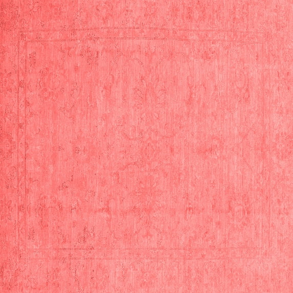 Ahgly Company Machine Washable Indoor Square Oriental Red Traditional Area Rugs, 7' Square
