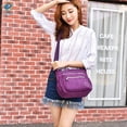 thumbnail image 5 of Deago Women's Shoulder Bags Casual Handbag Bag Messenger Cross Body Nylon Bags - Zipper Pocket (Purple), 5 of 5