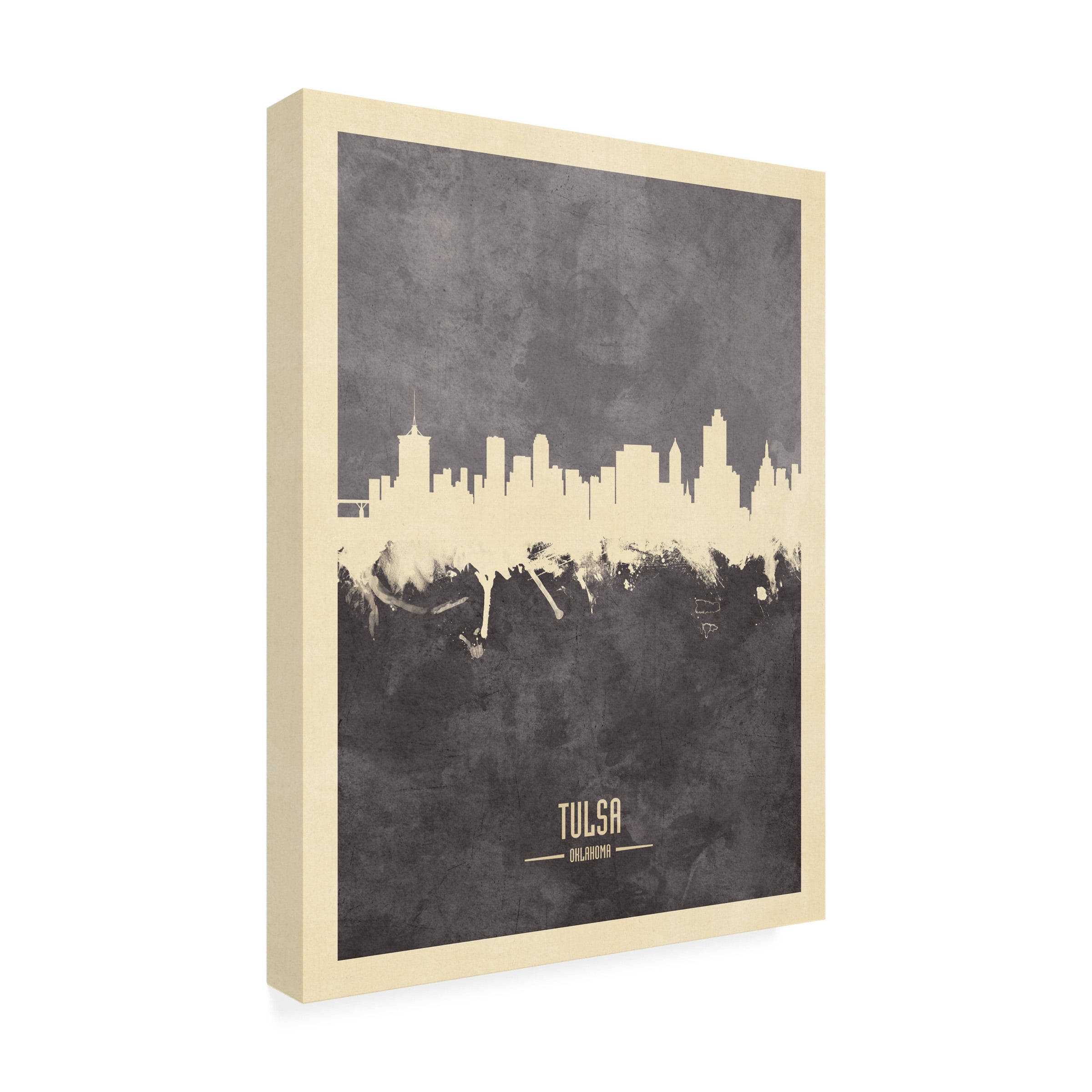 Michael Tompsett 'Tulsa Oklahoma Skyline Gray' Canvas Art