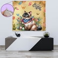 thumbnail image 4 of Siamese Celebrates Spring and Enjoys a Happy Easter Tapestry Cat Lover Kitten Owner Gifts Wall Hanging Backdrop Home Decor - 02001, 4 of 5