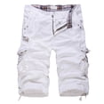 thumbnail image 4 of Ramiter Workout Shorts Men Candy-colored Pants Color Casual Lace-up Fashion Beach Summer Shorts Men's Solid Men's Board Shorts White,30, 4 of 4