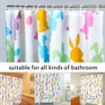 thumbnail image 3 of 4 Pcs Easter Bunny Shower Curtain Sets 71 x 71 Inches Non Slip Rugs Toilet Lid Cover Bath Mat and 12 Hooks Easter Bathroom Shower Curtain for Bathroom Spring Decorations Farmhouse Home Decor, 3 of 7