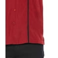thumbnail image 2 of Cubavera Hommes Empiècements Manches Courtes avec Pick Stitch Chemise, Vélo Rouge, Petit, 2 of 3