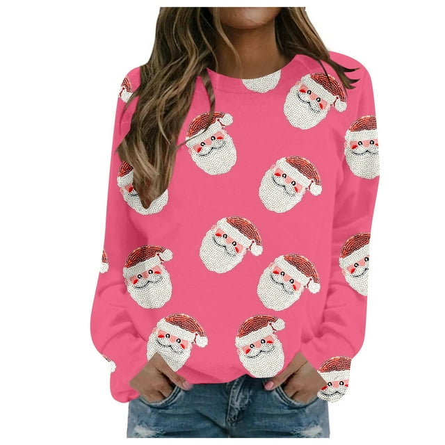 WEAIXIMIUNG Chandail en Molleton Personnalisé avec Image pour Femmes Automne et Hiver Décontracté Imprimé Bonhomme de Neige Flocon de Neige Imprimé de Noël Col Rond Manches Longues Sweat à Capuche