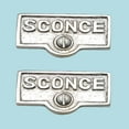 thumbnail image 2 of 2 Switch Plate Tags SCONCE Name Signs Labels Chrome Brass Traditional Engraved Wall Light Switch Cover Labels | Renovators Supply, 2 of 2