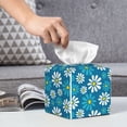 thumbnail image 6 of Sikiie Daisies Flowers Leather Tissue Box Cover Square, tissue box holder, Tissue Box with Bottom Belt-5.2”x5.2”x5.2”, 6 of 7