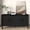 Black, variant on 60" Premium Rustic Farmhouse Credenza in Elegant Black, Symmetrical Sunburst Door Design, Heavy-Duty TV Stand with Adjustable Shelves, Black Wood Storage Cabinet (Black)