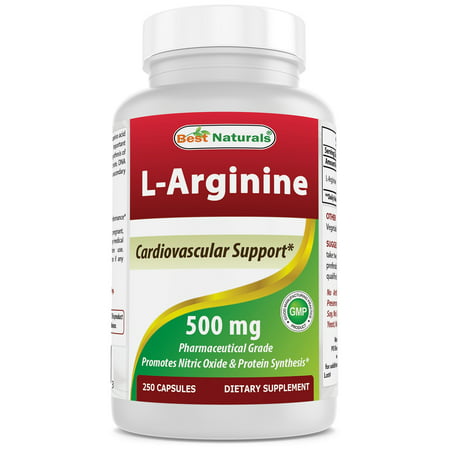 Best Naturals L-Arginine 500mg 250 Capsules (Best Muscle Supplements 2019)