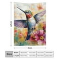thumbnail image 3 of FCXZI Home Leisure Flannel Blanket Hummingbird Flowers Watercolor Soft Cozy 40*50in, 3 of 7