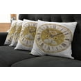 thumbnail image 2 of Ambesonne Vintage Throw Pillow Cover 4 Pack, Ornamental Roman Digits, 18", Yellow and Black, 2 of 6