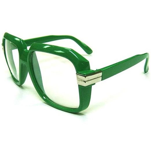 White Gold DMC Square Gazelle Hip Hop Clear Lens Frame Glasses Fashion Designer 