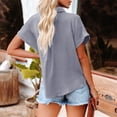 thumbnail image 4 of BJUTIR Womens Shirts Tops Coton Short Sleeve Casual Popular Fashion Tee Tops Pocket Button T Shirts, 4 of 6