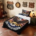 thumbnail image 3 of Manfei American Flag Eagle Twin Sheets, 250 Years of Freedom Print Bedding, Black, Black Reversible 3 Pieces (1 Flat Sheet, 1 Fitted Sheet and 1 Pillowcase), 3 of 6