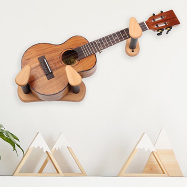 Soporte De Guitarra Estante de exhibición de guitarra de madera higrómetro incorporado ajustable soporte de suspensión de pared para guitarra