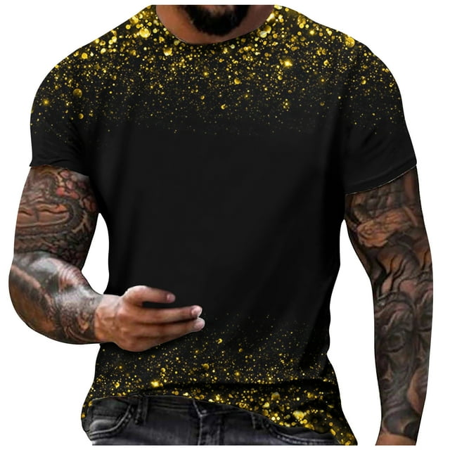 RKSTN Chemises pour Hommes Manches Courtes Mode Décontractée Col Rond Chandail Imprimé T-Shirt Manches Courtes Hauts Chemises Hawaïennes pour Hommes