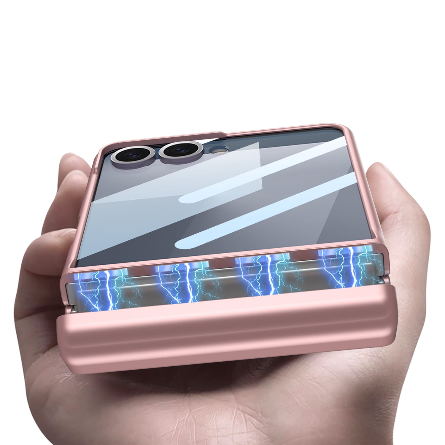 for Samsung Galaxy Z Flip 7 Case with Full Hinge Protection, Includes Stylus + Holder, Tempered Glass for Small Screen, Ultra-Slim & Lightweight Phone Cover for Samsung Galaxy Z Flip 7 - Matachegreen