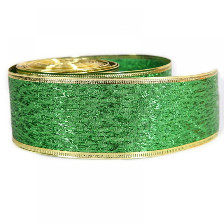 JAM Paper 3/8 Green with Gold Decorative Rope Ribbon