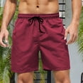 thumbnail image 2 of ZCFZJW Men's Swim Trunks Quick Dry Beach Shorts with Zipper Pockets and Mesh Lining Big and Tall Regular Fit Casual Drawstring Waist Bathing Suit Wine XL, 2 of 9