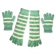 thumbnail image 1 of Peach Couture Winter Cozy Striped Fuzzy Toe Socks and Gloves Pack, 1 of 1