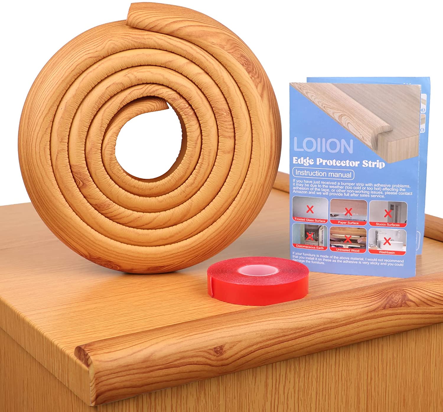 Baby Proofing, Table Edge Protectors Strip 3.3ft, Soft NBR Rubber Foam