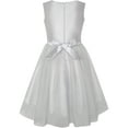 thumbnail image 3 of Girls Dress Silver Gray Bow Tie Sequin Party Princess 6, 3 of 8