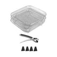 thumbnail image 1 of Siruishop Air Fryer Rack 3 Layered Baking Basket Pan Multiuse Nonstick Three Stackable Square, 1 of 8