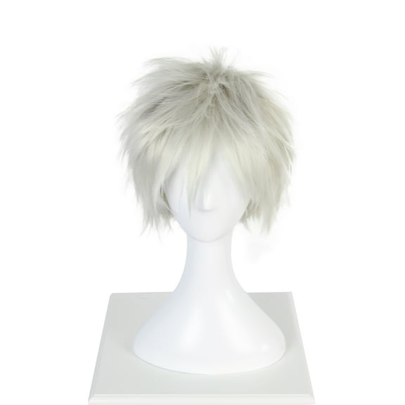 Unique Bargains Human Hair Wigs for Women Lady 12" Light Grey Curly Wig with Wig Cap