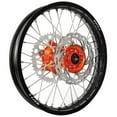 thumbnail image 1 of Warp 9 Complete Wheel Kit - Rear 18 x 2.15 Black Rim/Orange Hub/Silver Spokes and Nipples for KTM 300 EXC 2003-2005, 1 of 1