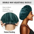 thumbnail image 5 of Silk Satin Bonnet Double Layer Reversible Hair Bonnet Elastic Sleep Cap with 2 Scrunchies & 1 Satin Bag Green, 5 of 11