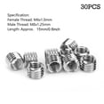 thumbnail image 2 of 30Pcs Threaded Inserts Inner M6X1.0 Outer M8X1.25 Length 8-20mm Male Female Nut, 2 of 6