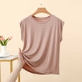 thumbnail image 2 of Asxite Tank Tops for Women Sleeveless Solid Color Soft Round Neck Ruffle Detail Casual Blouse, 2 of 5