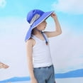 thumbnail image 5 of Kids Girls Boys Sun Hat Wide Brim UPF50+ Mesh Hats with Neck Flap, 5 of 6