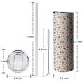 thumbnail image 5 of 20oz Lightgreen Daisy Flower Pink Blooms Pattern Skinny Tumblers Stainless Steel Tumbler with Lid and Straw,Vacuum Insulated Double Wall Travel Tumbler Cups with Cleaning Brush for Coffee,Tea, 5 of 6