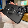 thumbnail image 2 of Magnetic Clear Case for iPhone 13 Pro Max with Camera Lens Protector Strong Magnetic Case Compatible with MagSafe Military Grade Drop Protection Case Cover 6.7 Inch - Black, 2 of 10