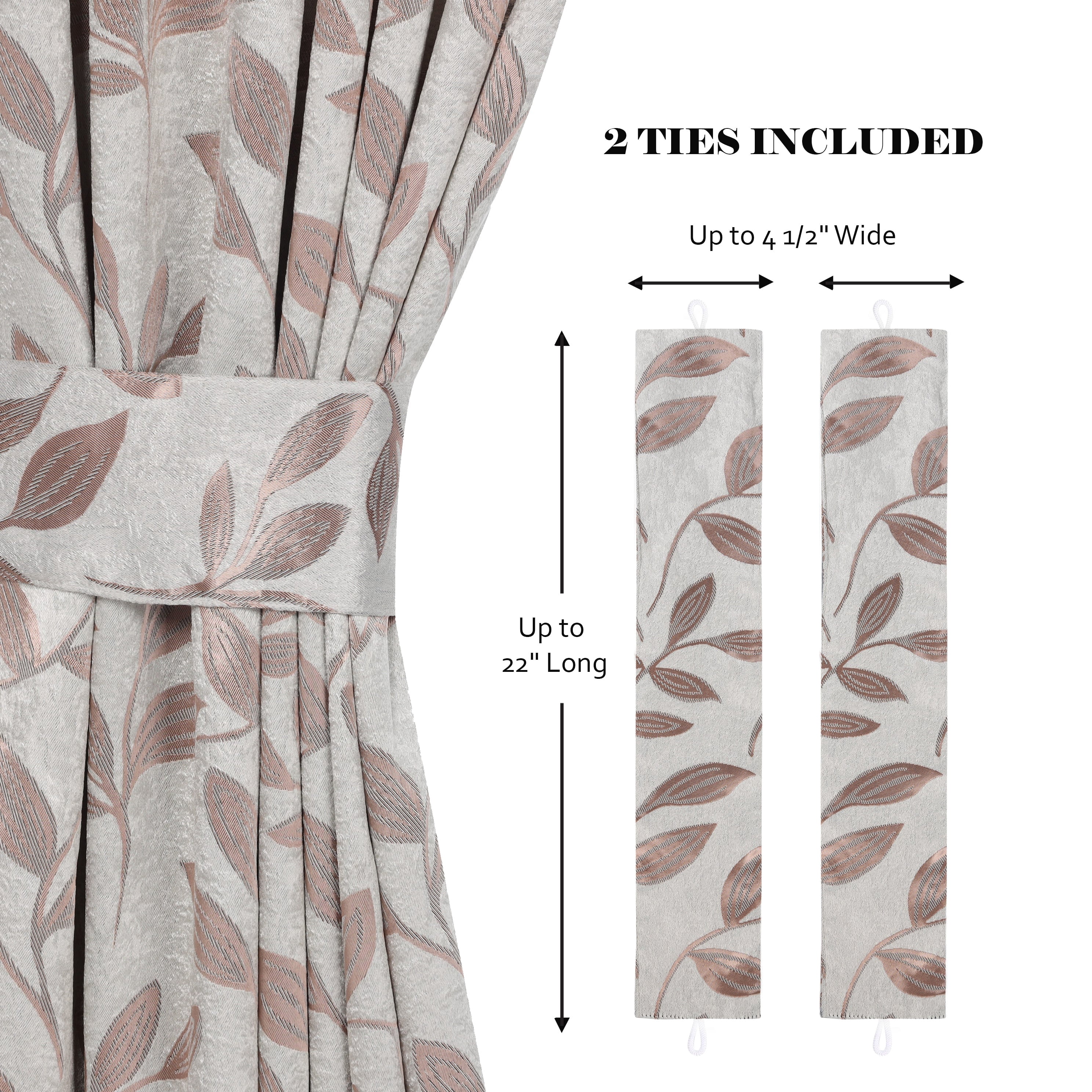 Superior Blackout Leaves Curtains Set of 2, Light Filtering Grommet Curtain Panel Set, Bronze, 46"W x 84"L