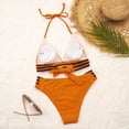 thumbnail image 7 of Sngxgn Women Tummy Control Swimsuit Push Up High Waisted Bathing Suit(Orange,S), 7 of 7