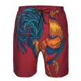 thumbnail image 2 of Mens Swimwear Swim Short Trunk Colorful Rooster Beach Board Shorts Swimming Surffing shorts, 2 of 6