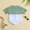 thumbnail image 6 of Otqutp Spring Clothing for Toddler Boys Girls Short Sleeve Patchwork Colour Romper Bodysuits With Pockets 0 to 24 Months, 6 of 6
