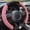 PINK, variant on Fluffy Steering Wheel Cover Soft, Short Plush Black Steering Wheel Cover for Men and Women with Universal 14.5-15 Inch