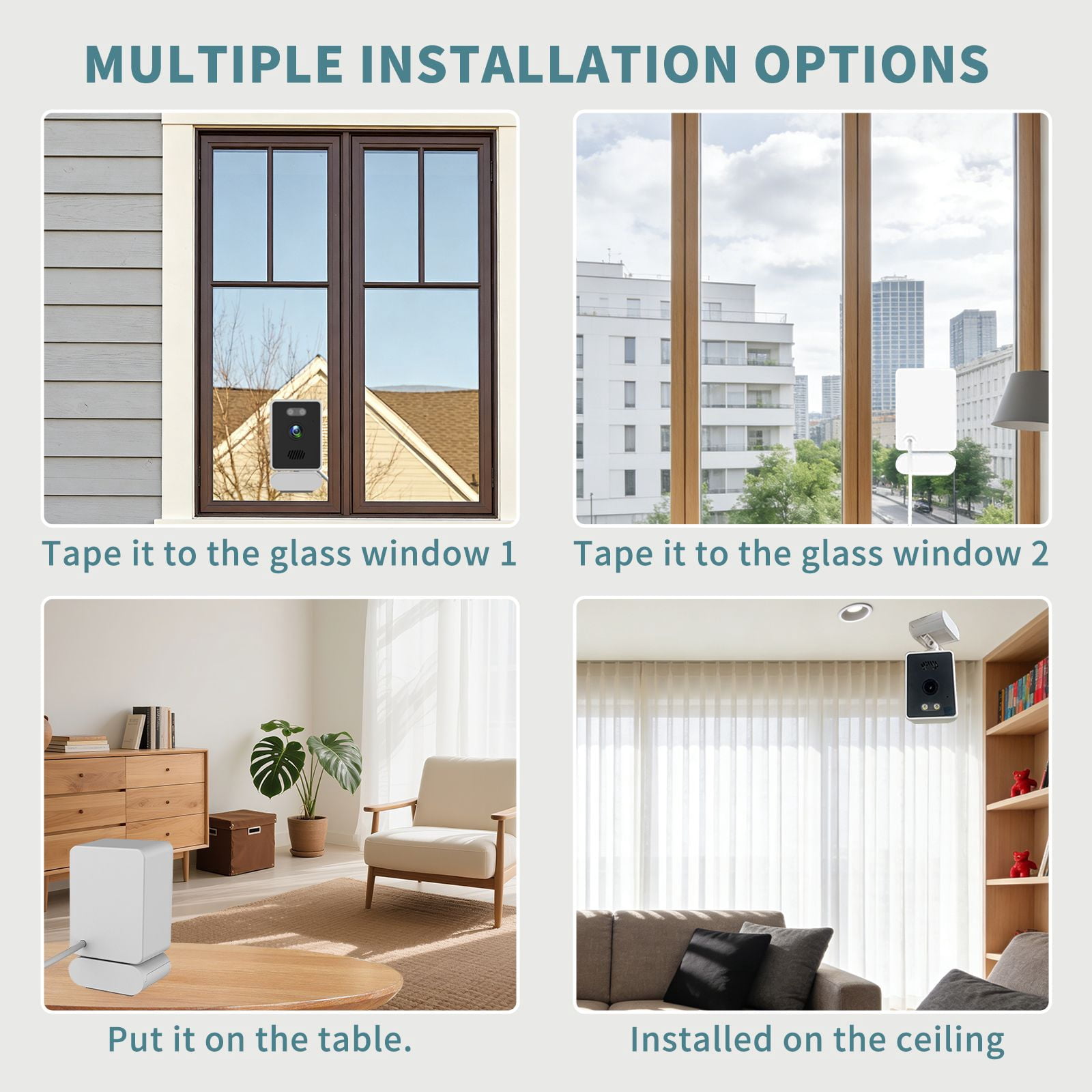 Window Type Disguised Surveillance Camera, Built-In Wifi, Motion Detection Alarm, Suitable For Cross-Border Security