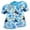 01-Blue, variant on Scrub Tops for Women Short Sleeve Vneck Stretch Holiday Scrub Shirt Cute Floral Print Nursing Workwear with 2 Pockets Gold XXXL