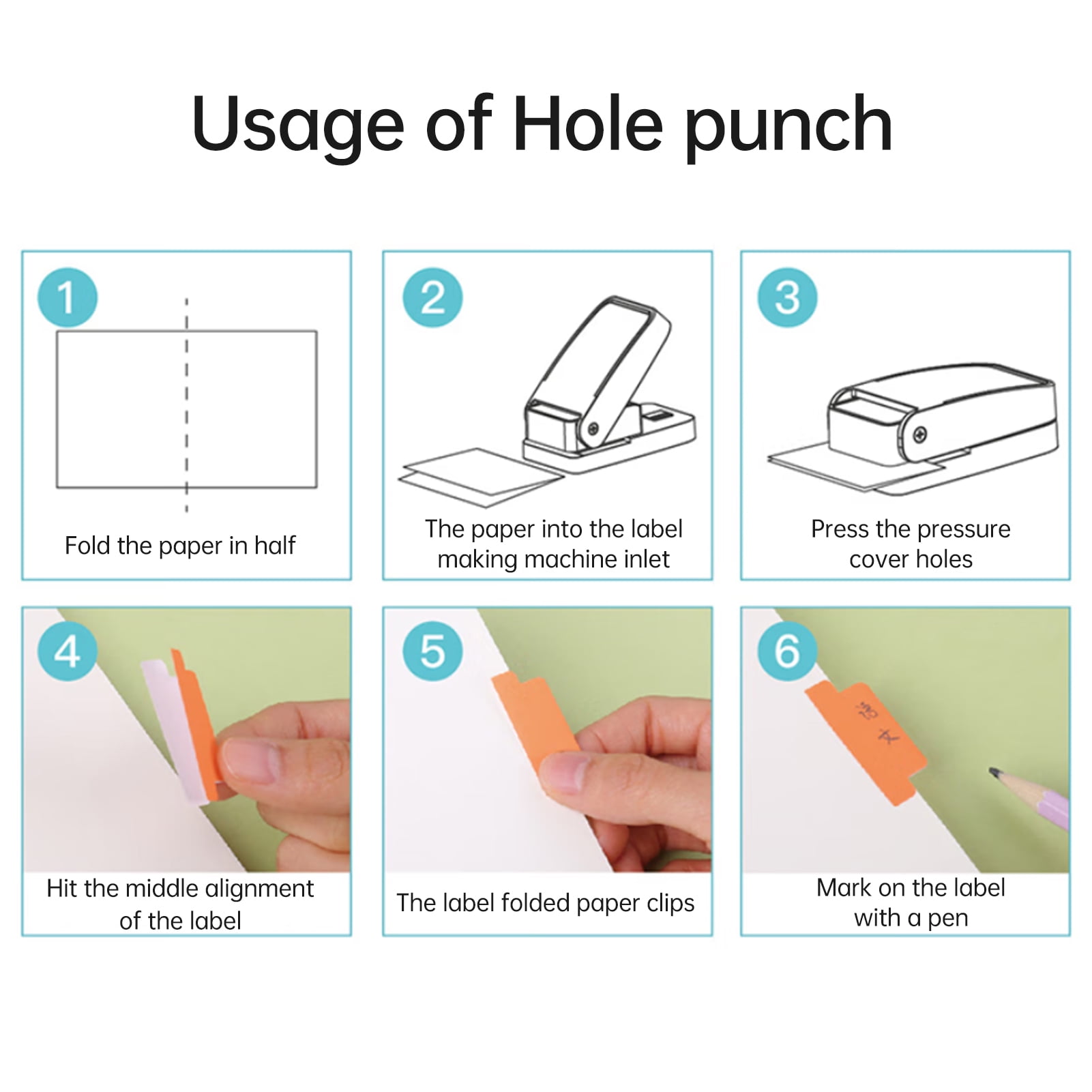 BQJ-04 Tab Punch Loose- Separator DIY Index Sticker Label Puncher Divider Paper Punch Machine Scrapbooking Embossing Tools for Crafts Bookmark Notepad Art Cards